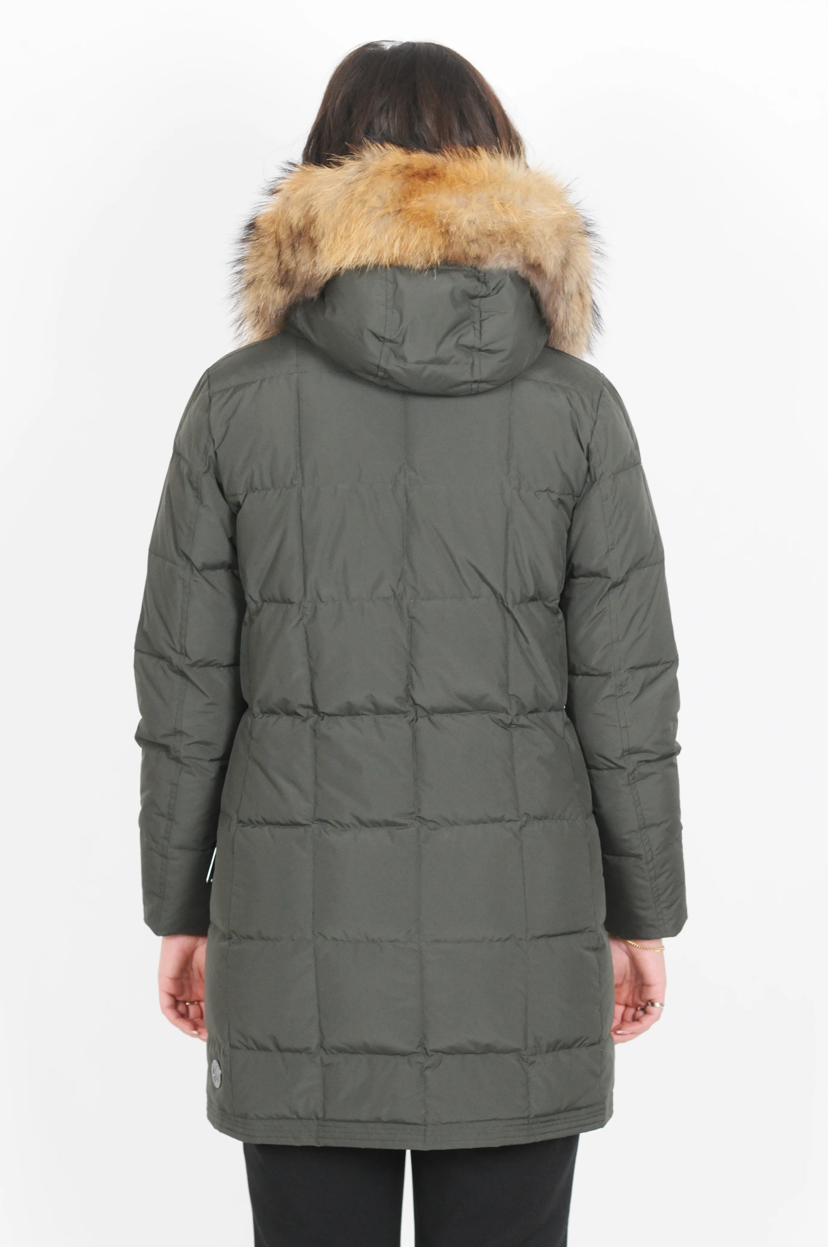 1403-500R - Dunjakke med pelskrave - Army Grøn - Image 3