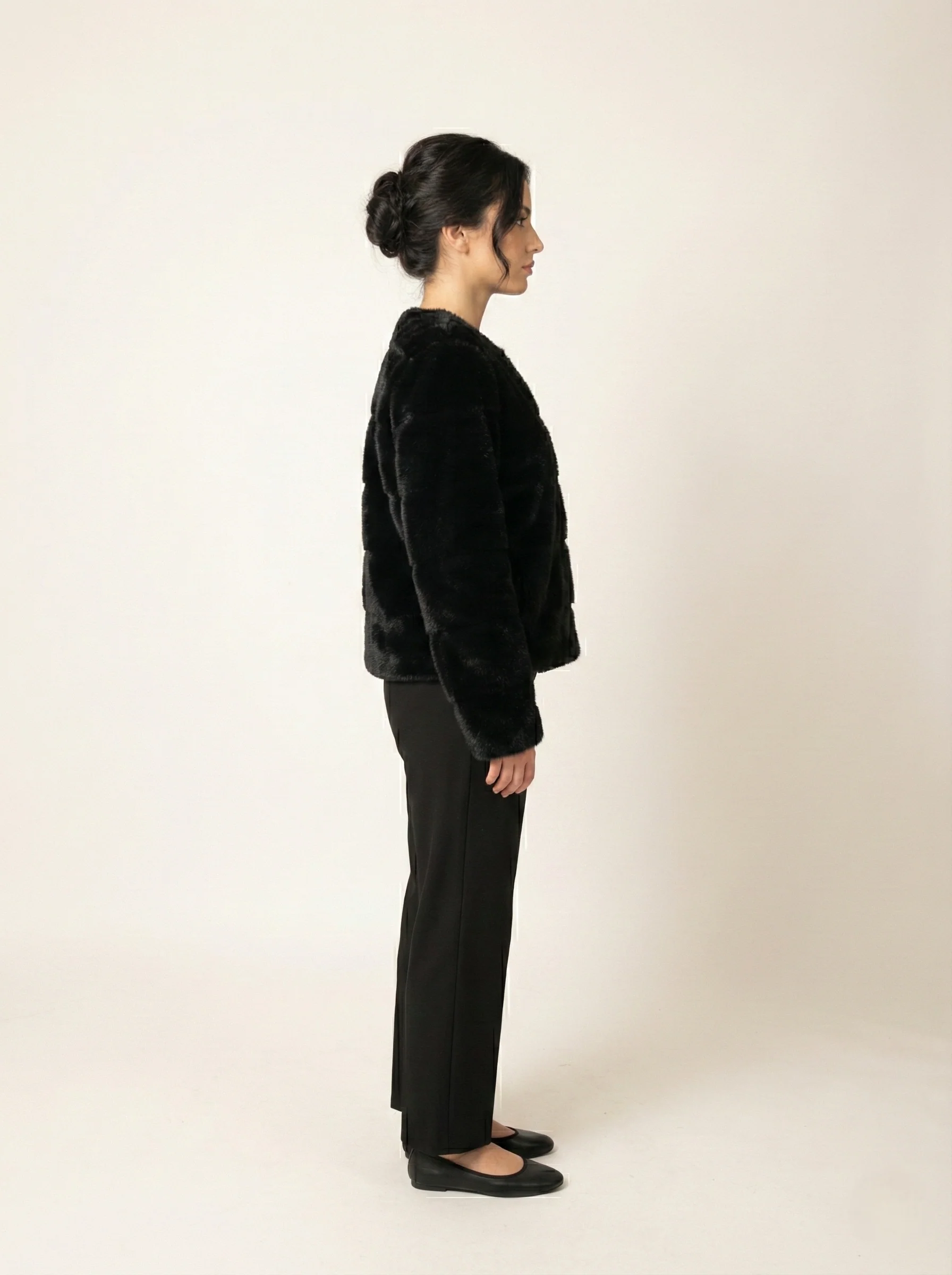 Asta, 60 cm. - Minkjakke - Kvinde - Sort - Image 3