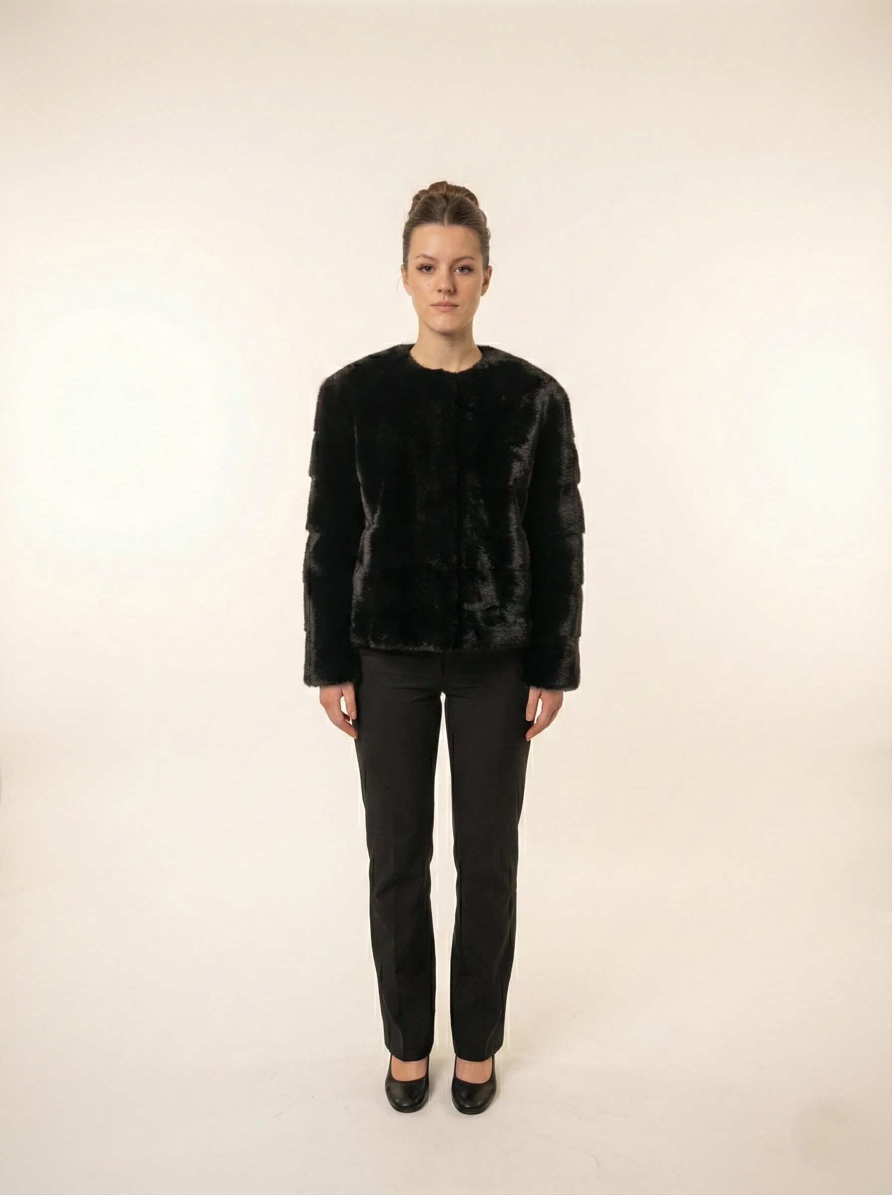 Asta, 60 cm. - Minkjakke - Kvinde - Sort - Image 4
