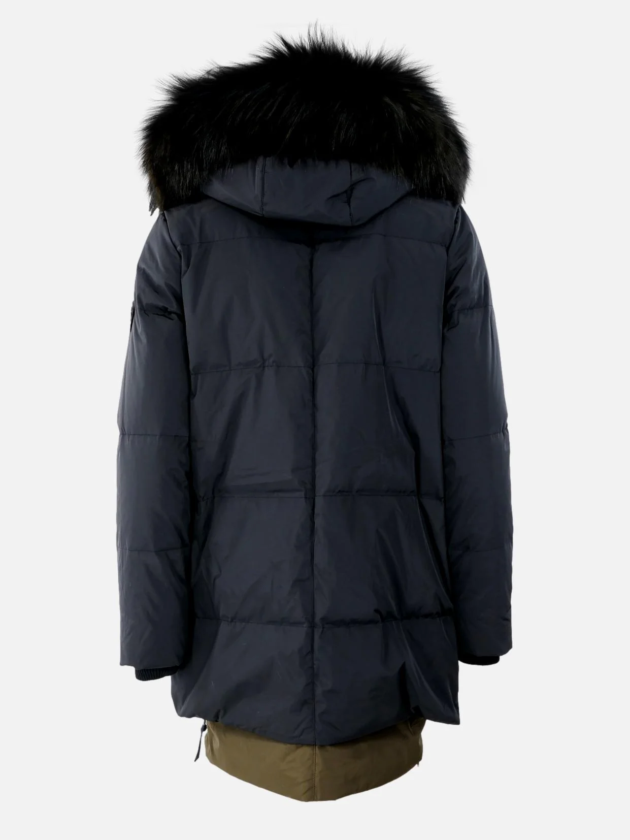 Daciana Black/Army Dunjakke med ægte pelskant - dame - Image 3