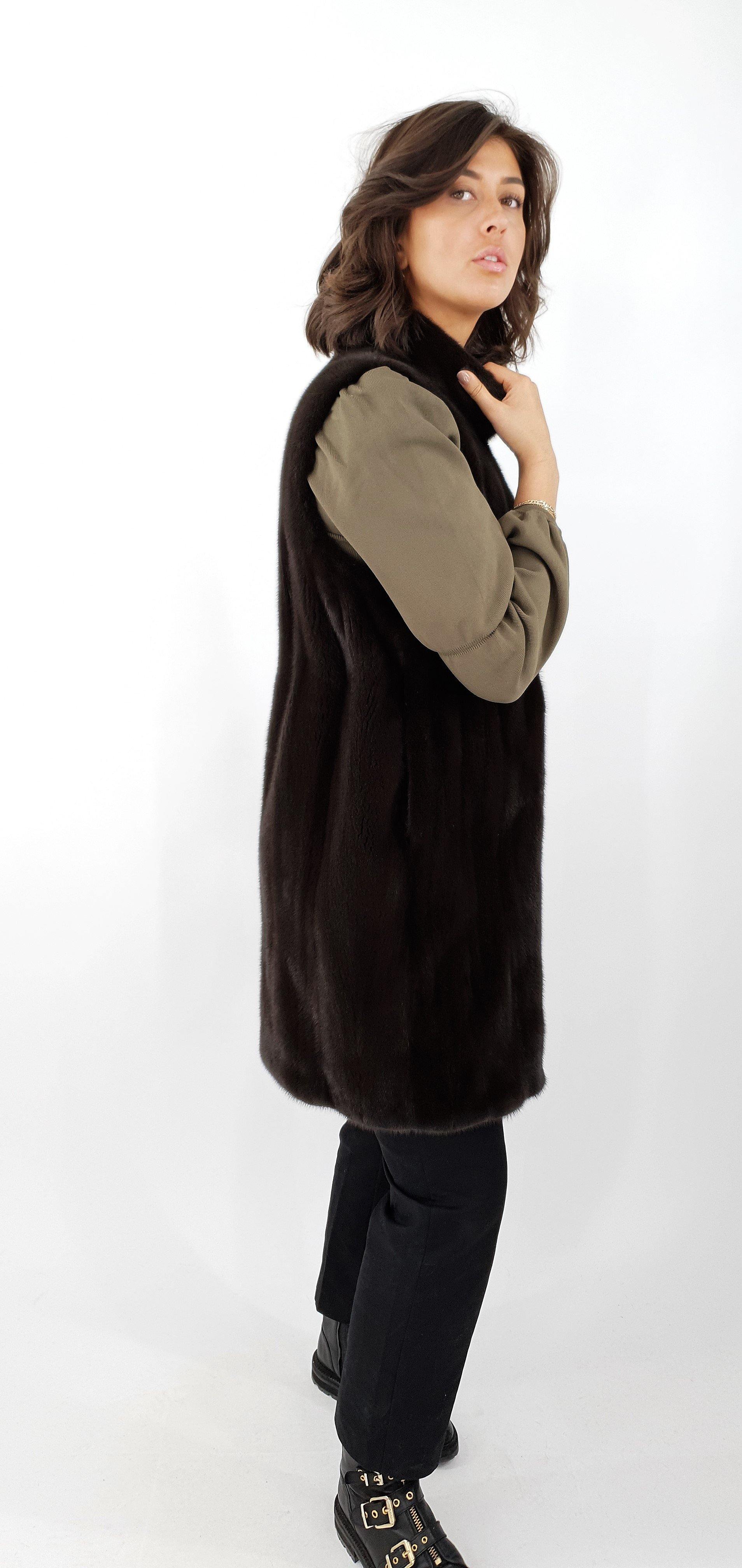 Mink vest model Denise 92 cm. - Kvinde - Chocolate - Image 5