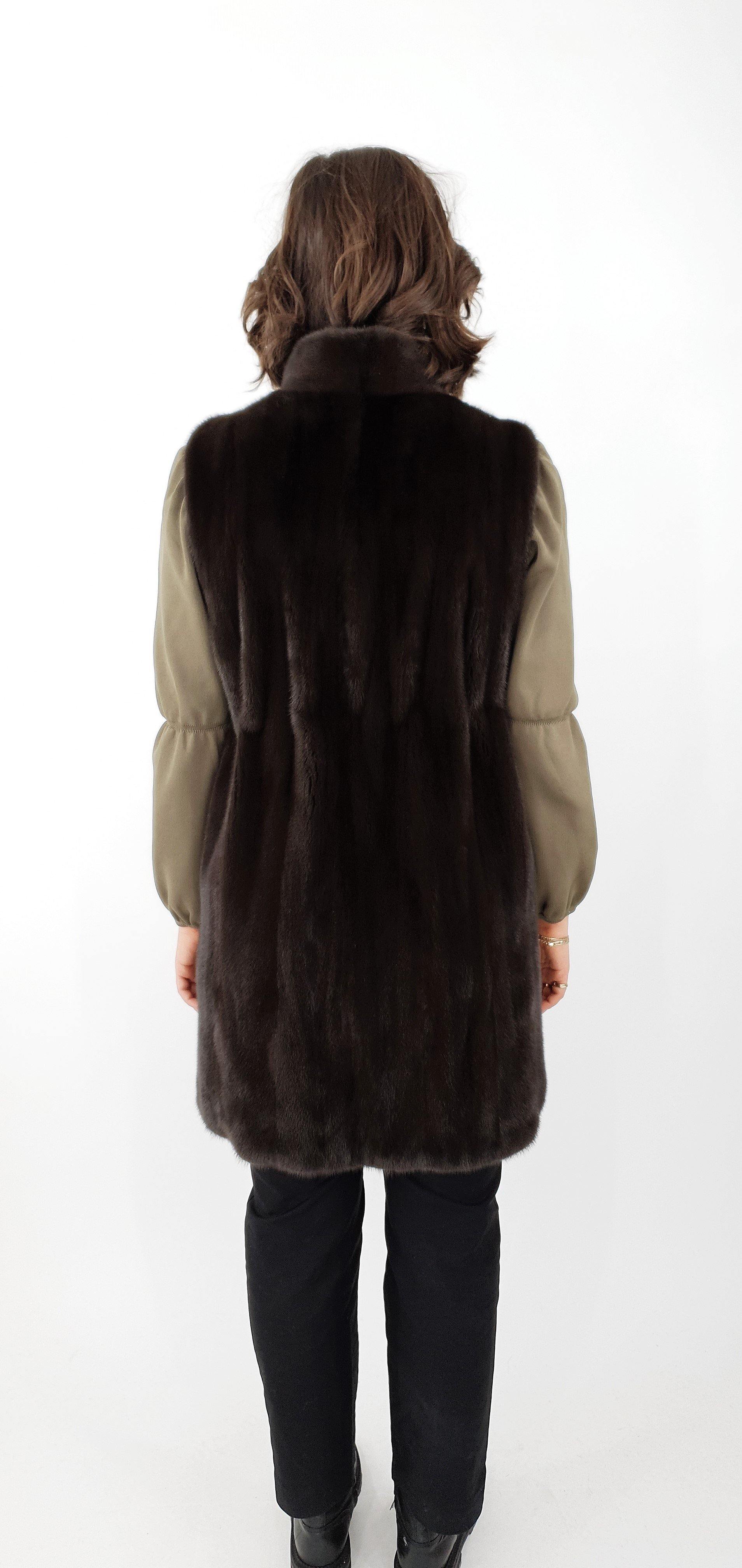 Mink vest model Denise 92 cm. - Kvinde - Chocolate - Image 6