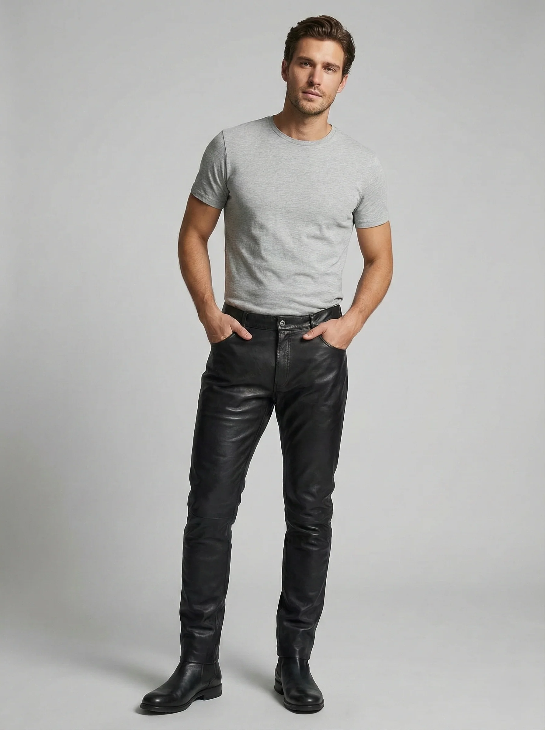 Jack - Buffalo Læderbukser - Herre - Mørkebrun  - Image 3