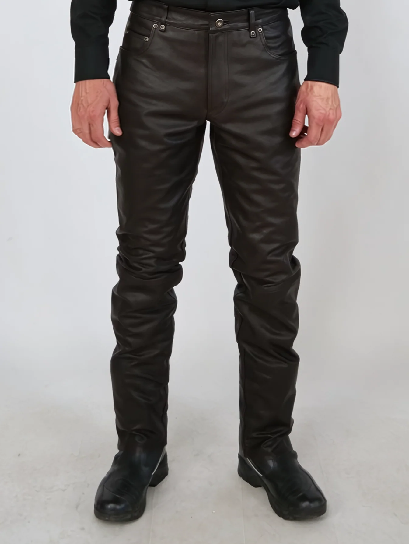 Jack Bukser - Lam skipper læder - mand - brun - Image 3