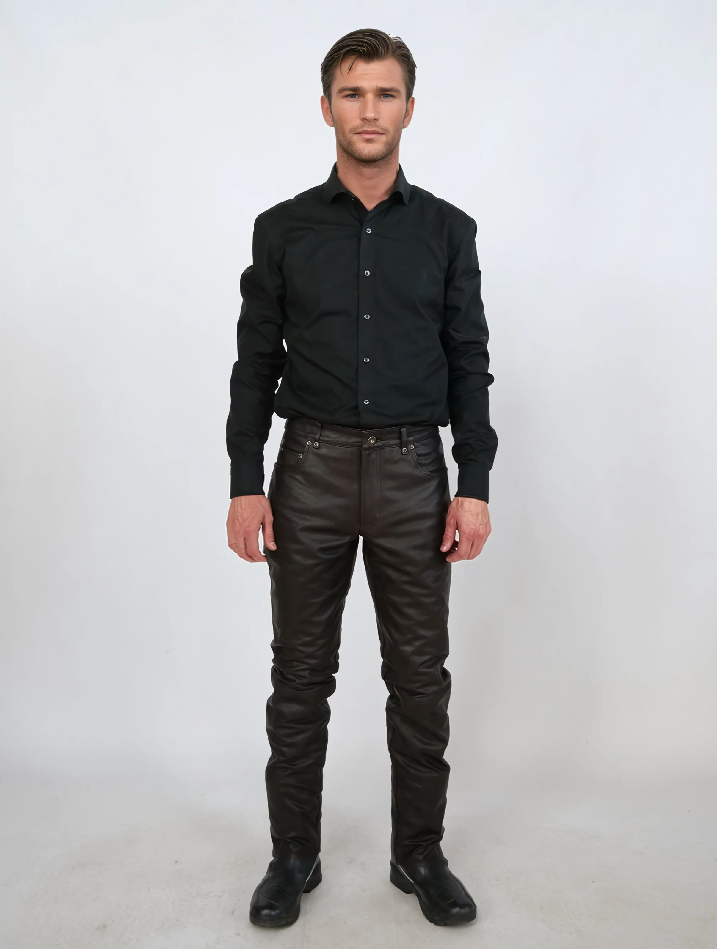 Jack Bukser - Lam skipper læder - mand - brun - Image 4