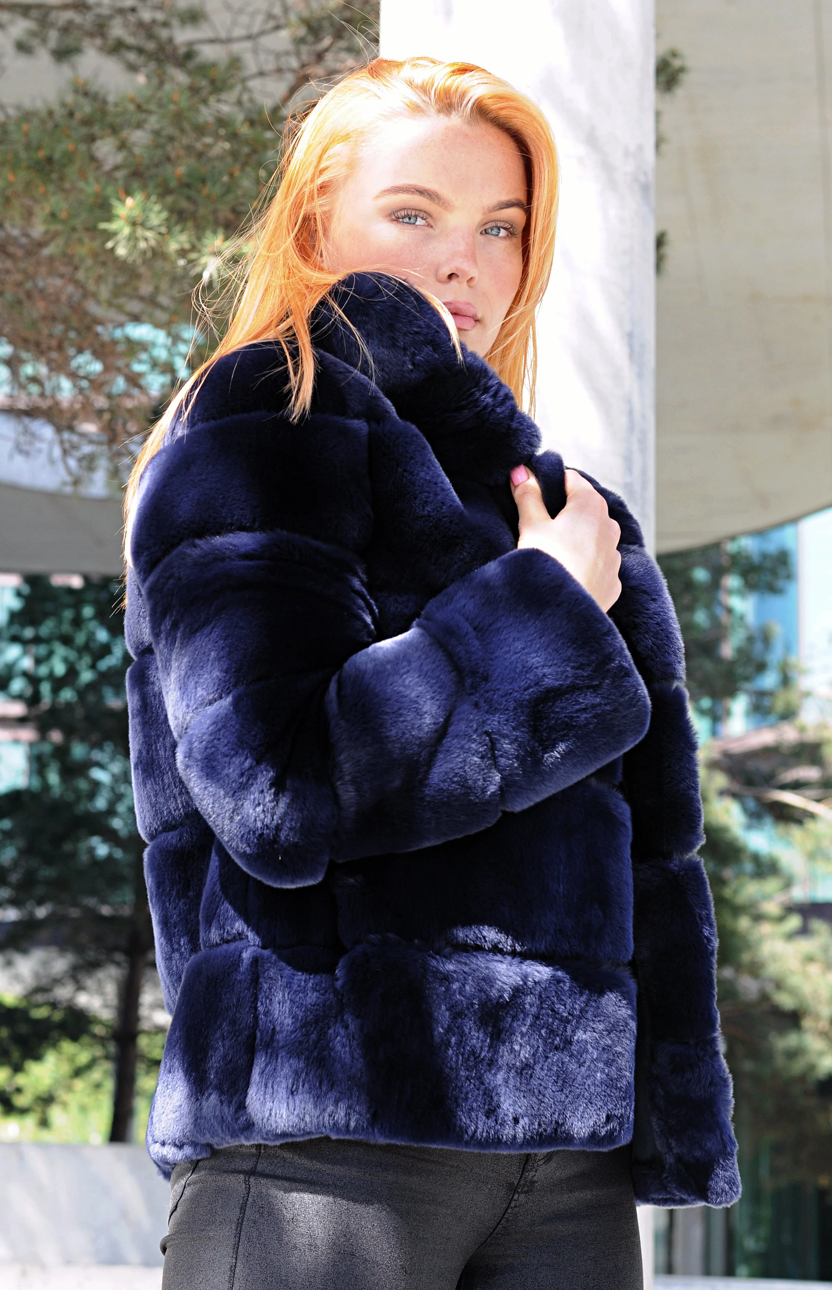 Petrovski, 60 cm. - Rex-kaninjakke - Dame - Marineblå - Image 4