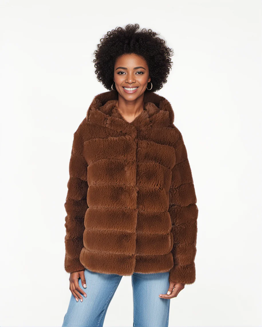 Petrovski, 65 cm. - Hood - 100% faux pels - kvinder - chokolade - Image 3