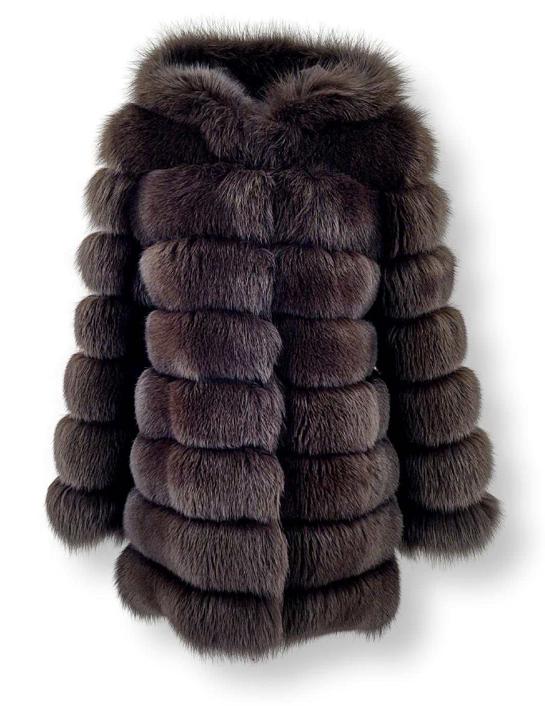 Petrovski, 80 cm. - Hætte - Blåræv Jakke - Kvinde - Army - Image 4