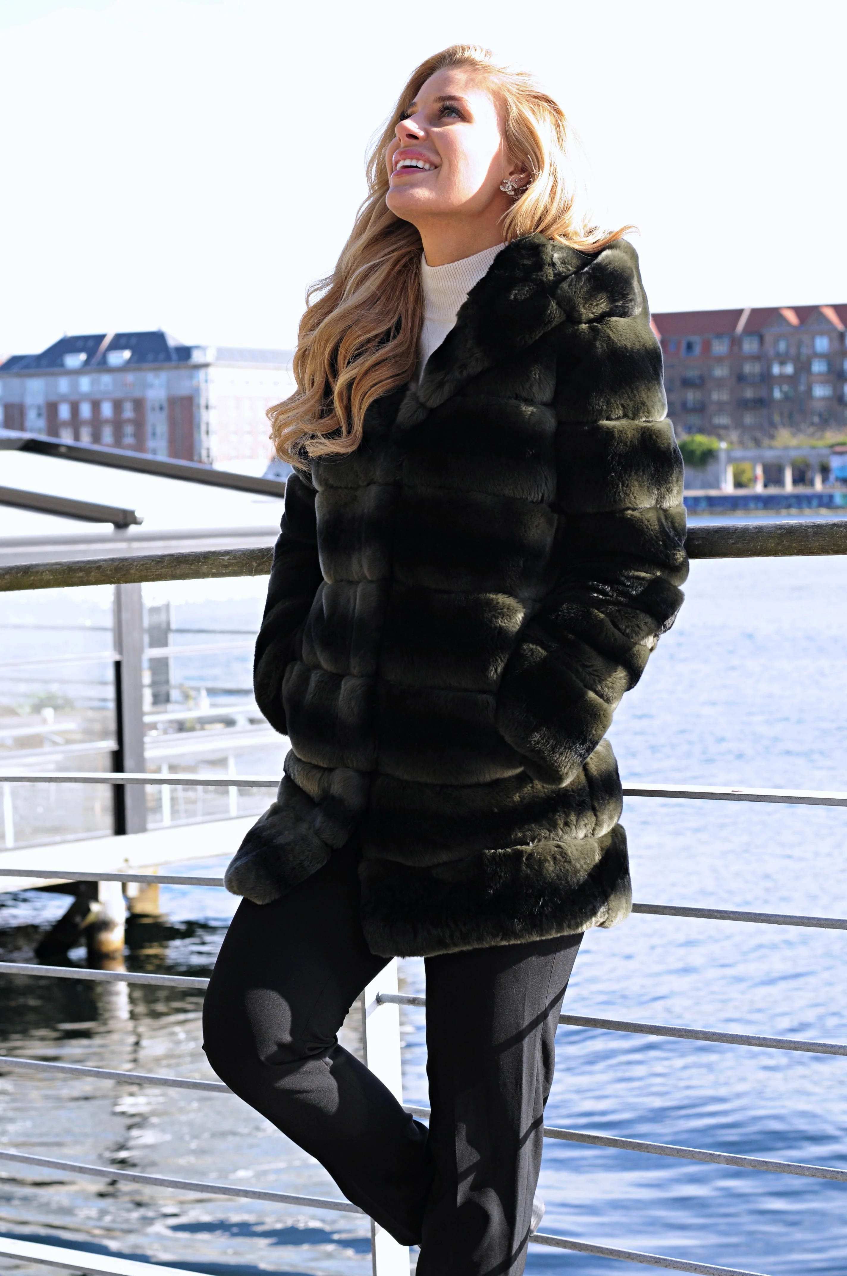 Petrovski, 80 cm. - Rex-kanin jakke - Kvinder - Army grøn - Image 11